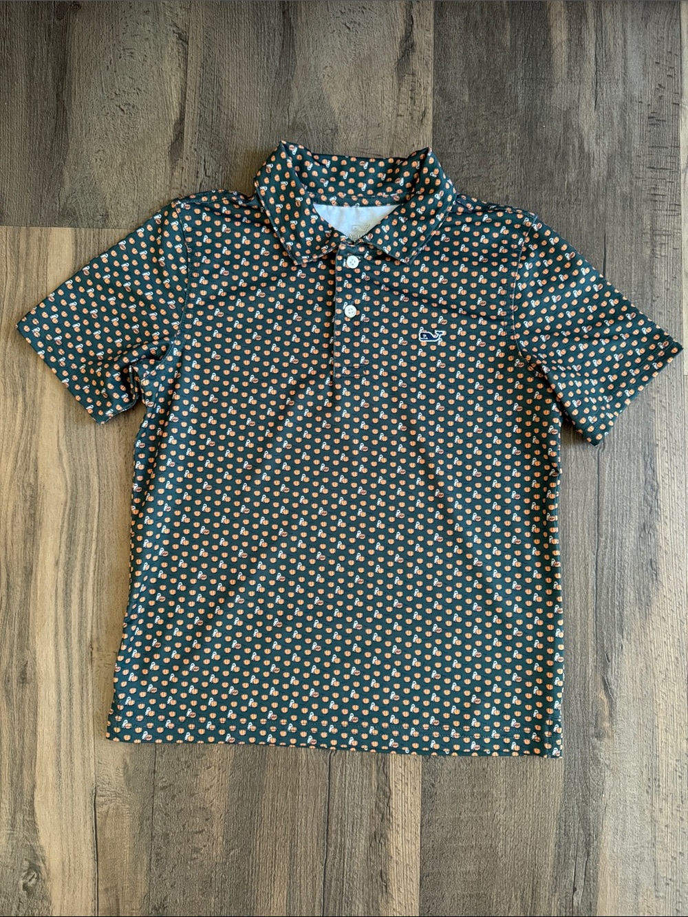 Vineyard Vines Pumpkin Ghost performance polo shirt